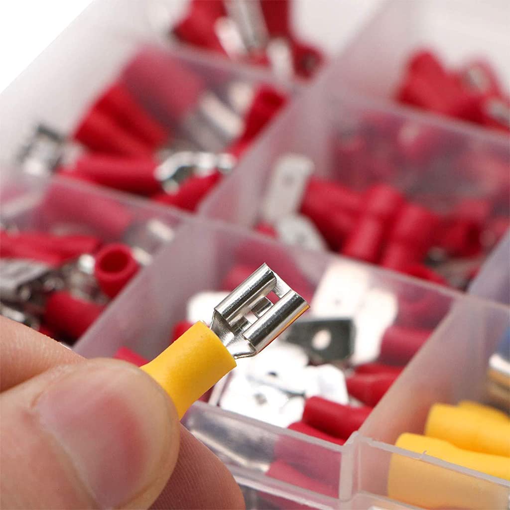HASTHIP® 480pcs Wire Connector Jointer & Spade Connector Set, Electrical Crimp Terminals, Cable Lugs, Fork, Butt, Ring, Insulated Male/Female Connectors for Automotive, DIY, Home Wiring HASTHIP® 480pcs Wire Connector Jointer & Spade Connector Set, Electrical Crimp Terminals, Cable Lugs, Fork, Butt, Ring, Insulated Male/Female Connectors for Automotive, DIY, Home Wiring
